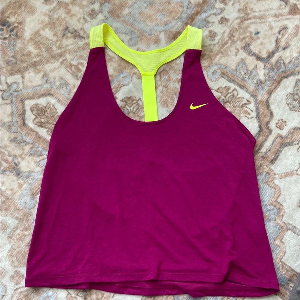 Nike Fuchsia and Neon Yellow Tank Top